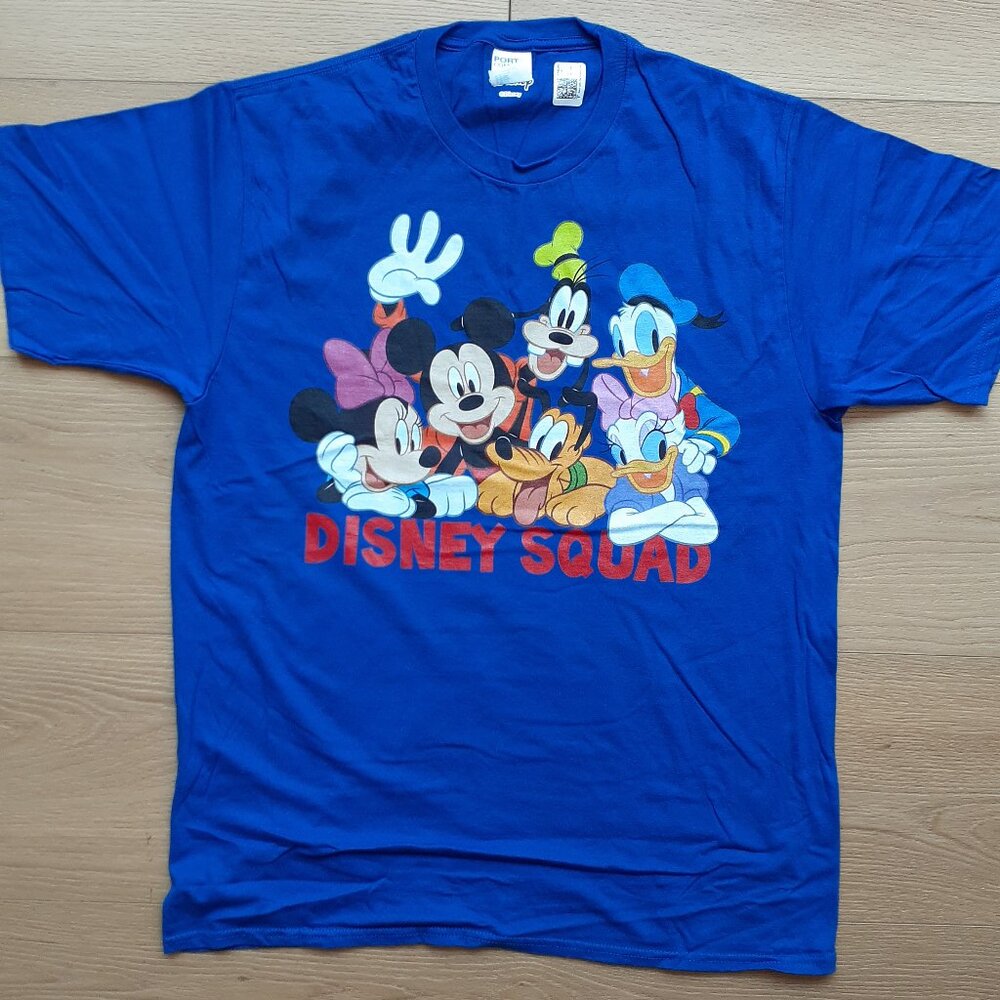 Disney Squad - Mickey and Friends Group Pose - New Large Royal Blue T-Shirt